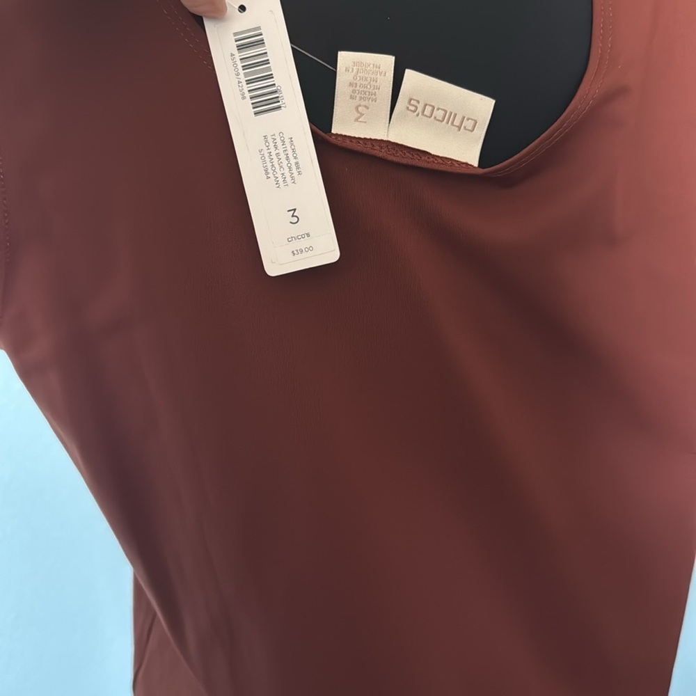 Chico’s shell top, brown. - Picture 4 of 4
